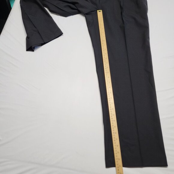 Cintas Mens Dress Pants 36 X 31  Wool Blend Washable Preppy Executive Black - Picture 10 of 14